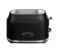 Rangemaster RMCL2S201BK Classic Black 1kW 2 Slice Toaster with Defrost, Cancel & Reheat Functions, Removable Crumb Tray & 6 Power Levels with 2 Year Guarantee