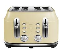 Rangemaster RMCL4S201CM Classic Cream 2.1kW 4 Slice Toaster with Defrost, Cancel & Reheat Functions, Removable Crumb Tray & 6 Power Levels with 2 Year Guarantee