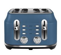 Rangemaster RMCL4S201SB Stone Blue 2.1kW 4 Slice Toaster with Defrost, Cancel & Reheat Functions, Removable Crumb Tray & 6 Power Levels with 2 Year Guarantee
