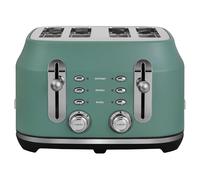 Rangemaster RMCL4S304MG Classic Toaster with Extra-Wide Slots, 6 Browning Levels and 3 Auto-Settings in Matt Mineral Green