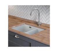Rangemaster Rustiqe 1.5 Bowl Undermount White Ceramic Kitchen Sink