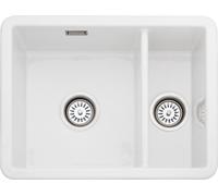Rangemaster Rustique 1.5 Bowl Undermount Kitchen Sink - White, White