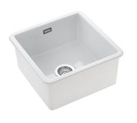 Rangemaster Rustique Kitchen Sink 1.0 Single Bowl Square Ceramic Strainer Waste