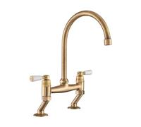 Rangemaster TBL3AB/WH Belfast Traditional - Antique Brass Tap, White