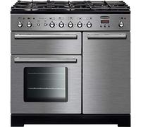 Rangemaster Toledo + TOLP90DFFSS/C 90cm Dual Fuel Range Cooker - Stainless Steel / Chrome - A/A Rated