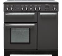 Rangemaster Toledo + TOLP90EISL/C 90cm wide Electric Range Cooker with Induction Hob - Slate - A/A Rated, Graphite