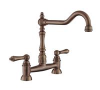 Rangemaster Waverley Double Lever Kitchen Mixer Tap - English Bronxe