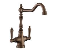 Rangemaster Waverley Double Lever Kitchen Mixer Tap - English Bronxe