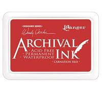 Ranger Archival Ink Pad, Carnation Red, Size: 2 x 3 inches