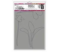 Ranger Dina Wakley Media Stencils + Masks 6"X9"-Sprouts, Heart Cut, One Size