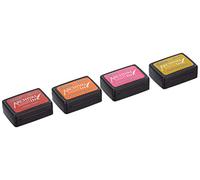 Ranger Distress Archival Mini Ink Kit 1-Picked Raspberry/Barn Door/Spiced Marmalade/Fossilized Amber, Various, 4 Mini Pads