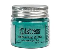 Ranger Distress Embossing Glaze, 14 g (0.49 oz), Cracked Pistachio, Jar, Salvaged Patina