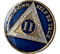Ranger Industries 2 Year AA Medallion Metallic Midnight Blue Sobriety Chip II
