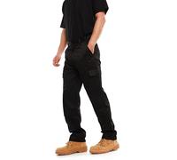 Ranger Knee Pad Work Trousers, Cargo Combat Style Tactical Work Pants. Build for Tradesmen, Builders & Plumbers, Kneeling Trousers in Black & Navy (38W / 29L)