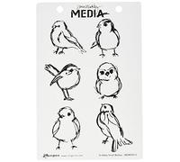 Ranger "Scribbly Small Birdies" Cling Rubber Stamp Set, 6" by 9"