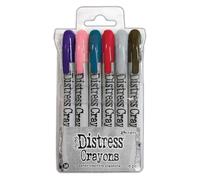 Ranger Tim Holtz Distress Crayon Set 16 (Villainous Potion/Saltwater Taffy/Uncharted Mariner/Lumberjack Plaid/Lost Shadow/Scorched Timber)