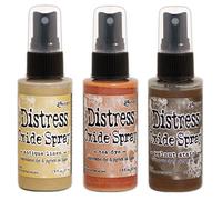Ranger Tim Holtz Distress Oxide Sprays 3 Colors Including Antique Linen, Tea Dye and Walnut Stain, Bundle of 3 Items