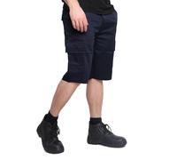 Ranger Workwear Cargo Work Shorts, Tactical Combat Style for Tradesmen - Built for Builders & Plumbers, Versatile Black & Navy (Navy, 34)