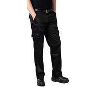 Ranger Workwear Cargo Work Trousers, Combat Style Tactical Work Pants in Black & Navy Blue. Built for Tradesmen, Ideal for Storing Tools, Designed with Maximum Durability. (Black), 32W / 31L