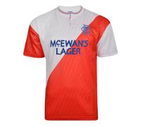 Rangers 1988 Away Retro Football Shirt Red/White Large Polyester