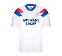 Score Draw Rangers 1990 Away Retro Football Shirt White Large Polyester