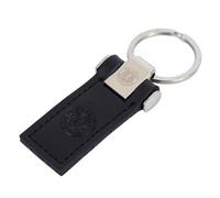 Rangers Fc Crest Leather Keyring Black/silver (One Size)