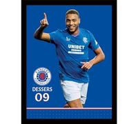 Rangers FC Dessers Framed Poster 40cm x 30cm Blue/White