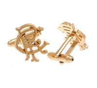 Rangers FC Scroll Crest Cufflinks (One Size) (Gold)