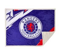 Rangers FC Sherpa Fleece Blanket 152 x 117 cm Official Crest Gers Throw