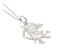 Rangers FC Sterling Silver Necklace & Pendant (17mm x 14mm) (Silver)