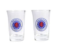 Rangers Fc Wordmark Crest 40Ml Shot Gl (Pack Of 2) Blue/red (One Size)