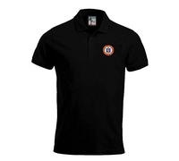 Rangers Retro Football Polo Embroidered Logo Black