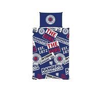 Rangers Single Duvet Football Club Patch Bedding Cover Set with 1 Pillow Case, Blue, 135 x 200 cm, 70% Polyester 30% Cotton