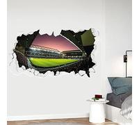 Rangers Wall Sticker - Night Time Match Stadium Broken Wall Football Art (120cm Width x 65cm Height)