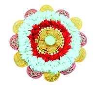 Rangoli Decorations: Stunning Flower Mat with Wax Diya for Diwali & Navaratri