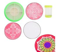 Rangoli Stencils Reusable Magic Rangoli Making Kit Diwali Decorations Easy to Fill Spin Rangoli Stencil Jali Tool Indian DIY Art Template for Home Floor Tile Décor Craft Projects Gift (4 Inch Small)