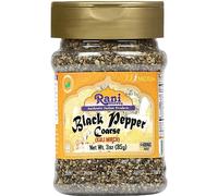 Rani Black Pepper Coarse Ground 28 Mesh (Table Grind), 3oz (85g) PET Jar ~ All Natural | Vegan | Gluten Friendly | Non-GMO | Kosher | Product of Vietnam