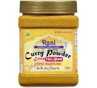 Rani Curry Powder EXTRA HOT (11-Spice Authentic Indian Blend) 16oz (1lb) 454g PET Jar ~ All Natural | Salt-Free | Vegan | No Colors | Gluten Friendly | NON-GMO | Kosher | Indian Origin