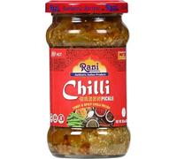 Rani Green Chilli Pickle Hot (Achar, Spicy Indian Relish) 10.5oz (300g) Glass Jar ~ Vegan | Gluten Free | Non-GMO | No Colors | Popular Indian Condiment, Indian Origin