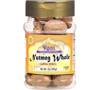 Rani Nutmeg (Jaiphul) Whole Spice, 17-19 Pieces, 3oz (85g) PET Jar ~ All Natural | Vegan | Gluten Friendly | NON-GMO | Kosher | Indian Origin