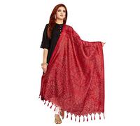 RANI SAAHIBA Women's Art Silk Printed Dupatta, Red, One Size