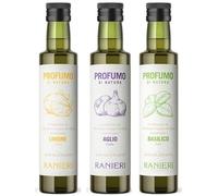 Ranieri Limonolio Garlic Extra Virgin Olive Oil 250ml (Set of 3 Oils Lemon, Garlic, Basil)