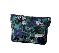 RANIT Chic French Retro Jacquard Makeup Bag -High-Grade Handheld Cosmetic Organizer, Portable Toiletry Storage Bag (Green, Large)