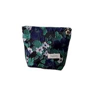 RANIT Chic French Retro Jacquard Makeup Bag -High-Grade Handheld Cosmetic Organizer, Portable Toiletry Storage Bag (Green, Small)