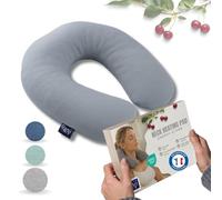 RANJI Cherry Stone Heat Cushion for Microwave | Neck and Shoulder Pain Cervical Pillow | Natural Heated Bag, Washable and Reusable (Grey)