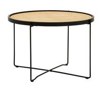 Natural Rattan Top Round Coffee Table, Hand Woven Square Webbed Small Table, Sleek Wooden Coffee Table Premier Housewares Natural One Size