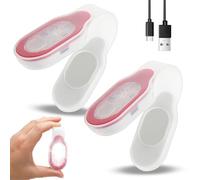 RANJIMA Nursing Night Light, Pack of 2 LED Clip Lamp, Mini Night Light Nurse USB Rechargeable, Torch Clip on Clothes, LED Safety Light School Bag for Camping (Red)