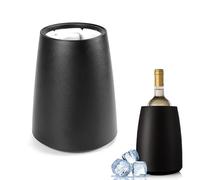 RANJIMA Plastic Wine Cooler with Ice Packs, Drinks Cooler & Bottle Cooler for Wine, Champagne, Drink Cooler without Ice, Quick Cooling Wine Cooler Reusable for 0.7-1 Litre Bottles, Black