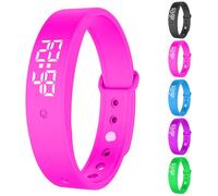 RANJIMA Vibration Alarm Watch Bracelet, Vibration Alarm Reminder Watch, Silent Vibrating Alarm Reminder Watch with Timer and 10 Daily Alarms, Drinking Reminder Alarm Medication Alarm Clock (Pink)