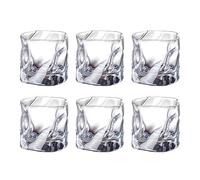 RANJIMA Whisky Glasses, Set of 6, 200 ml Irregular Crystal Whiskey Glasses, Double Old Fashioned Crystal Glasses, Old Fashioned Whiskey Glass for Scotch Rum Cocktails Water Gifts for Dad Husband